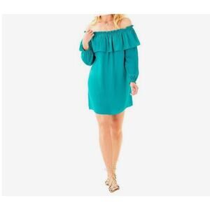 Lilly Pulitzer size small teal off the shoulder top blouse shirt  or mini dress